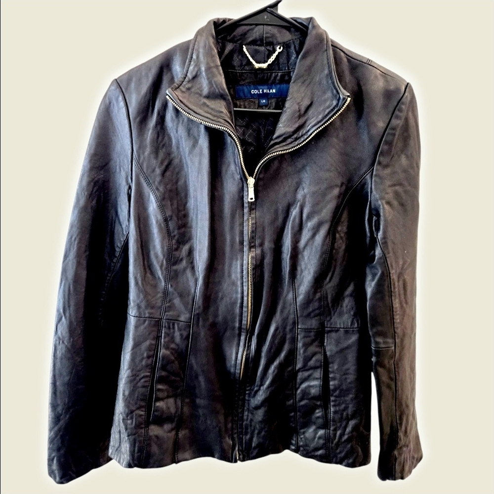 Cole Haan Women's Dark Leather Jacket